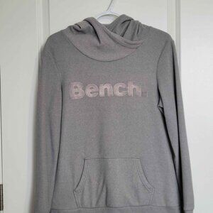 BENCH fuzzy gray fleece hoodie, womens